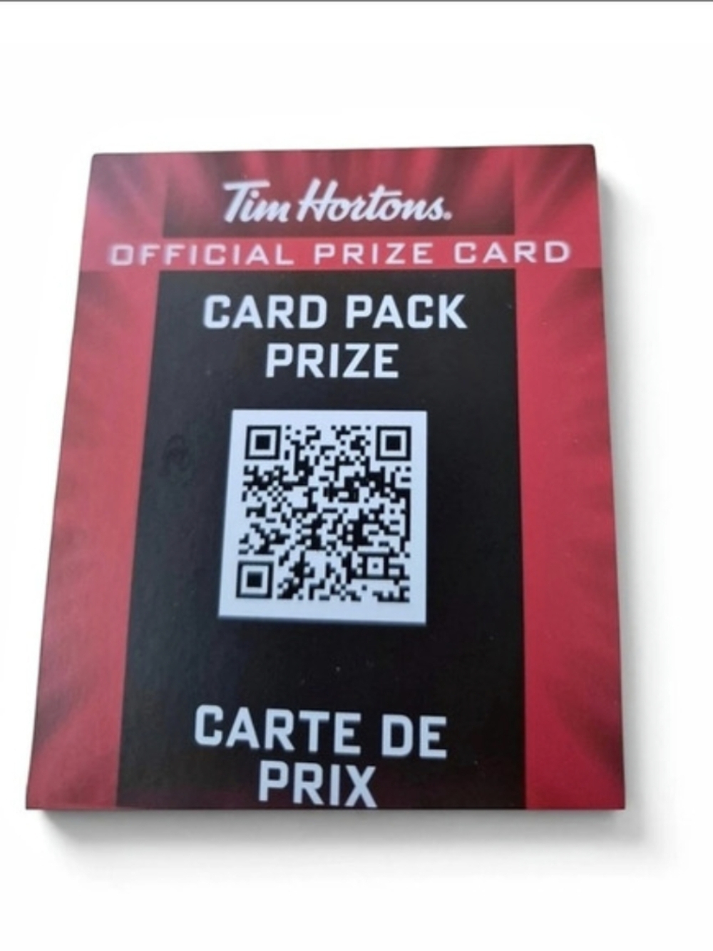 Tim Hortons Official Prize Card - Card Pack Prize